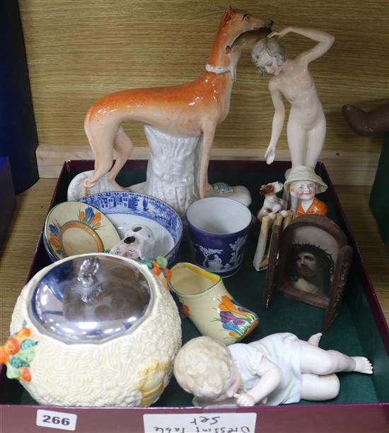 A Beswick horse, Clarice Cliff etc